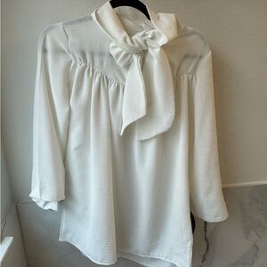 White Bow-Tie Blouse